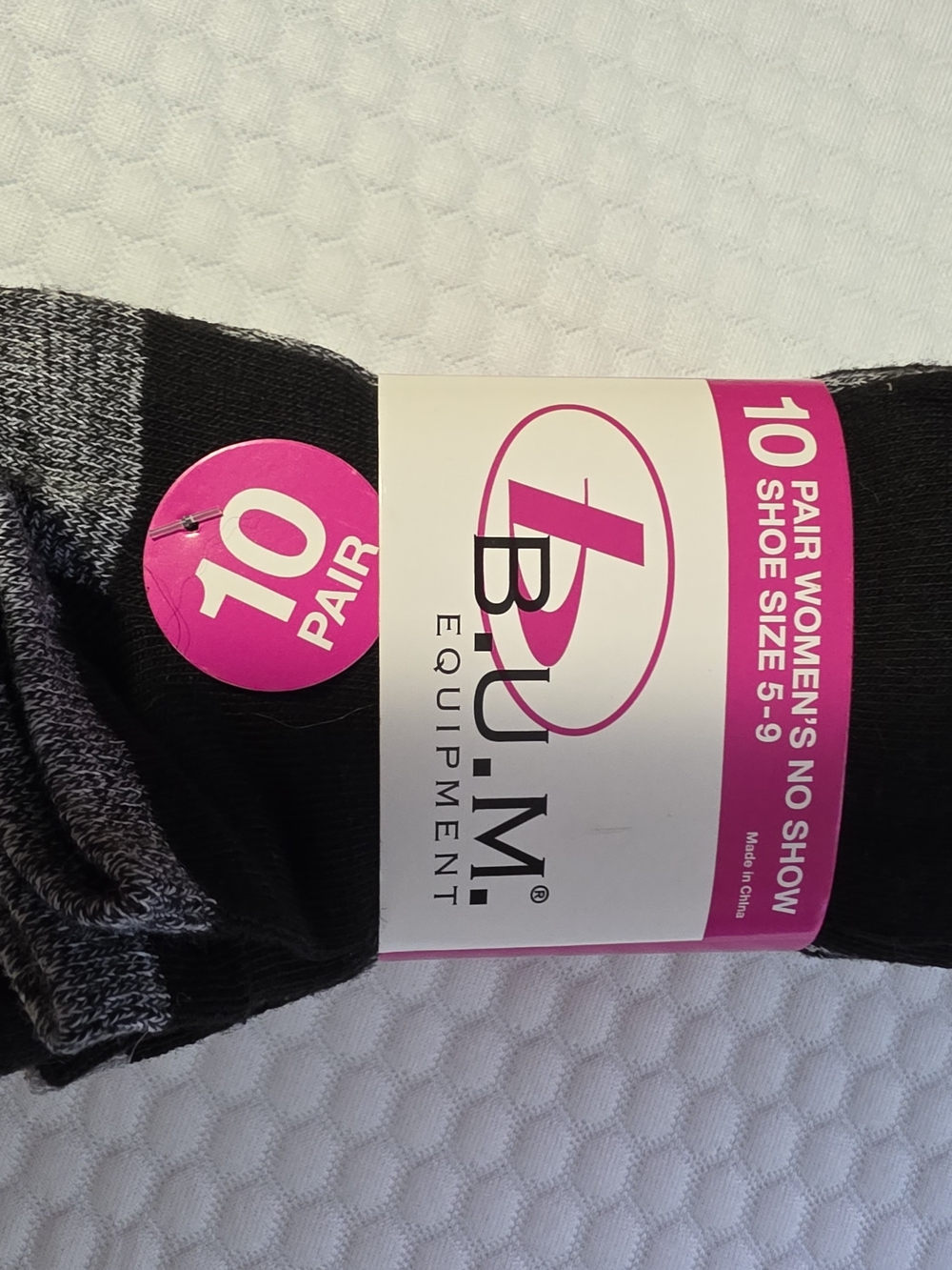 BUM Women's No-Show Socks - Black with Gray Trim (10 Pair)